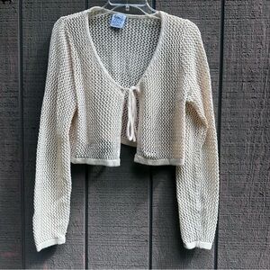 Crochet Tie-Front Cropped Sweater- FCT With Love